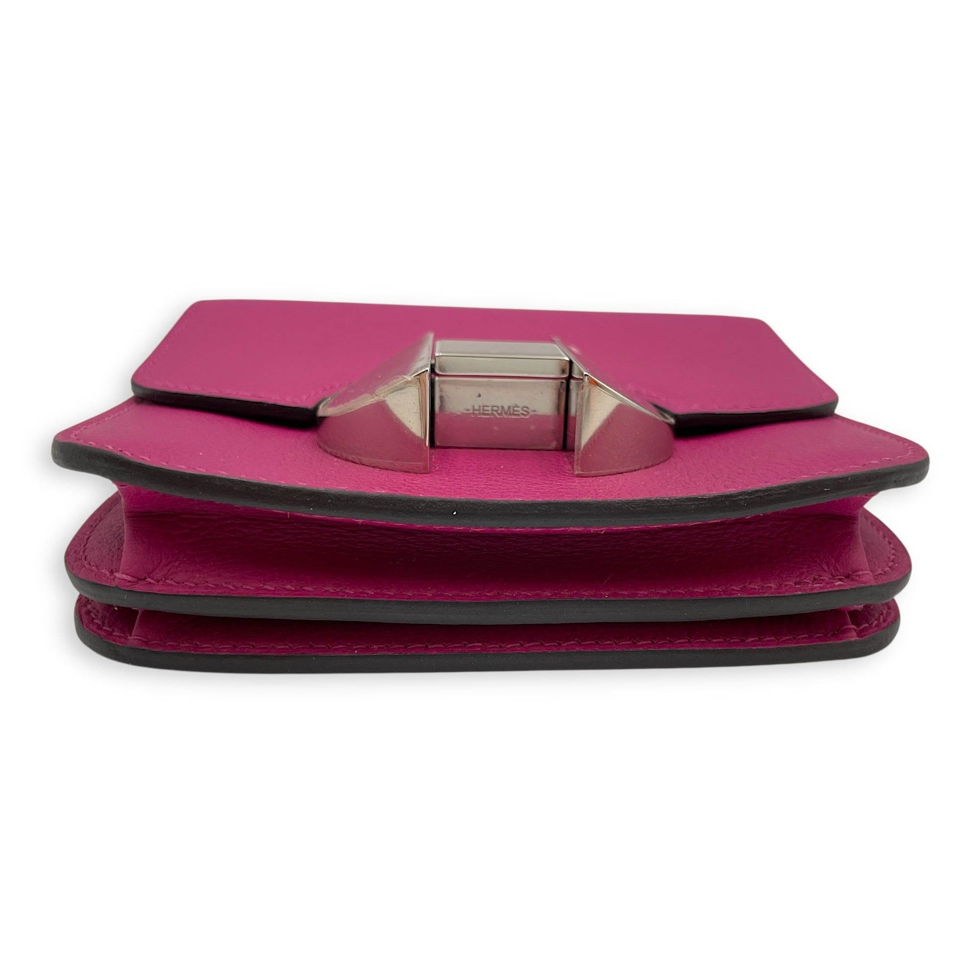 2002 Rose Pourpre Wallet in Evercolor, Palladium hardware