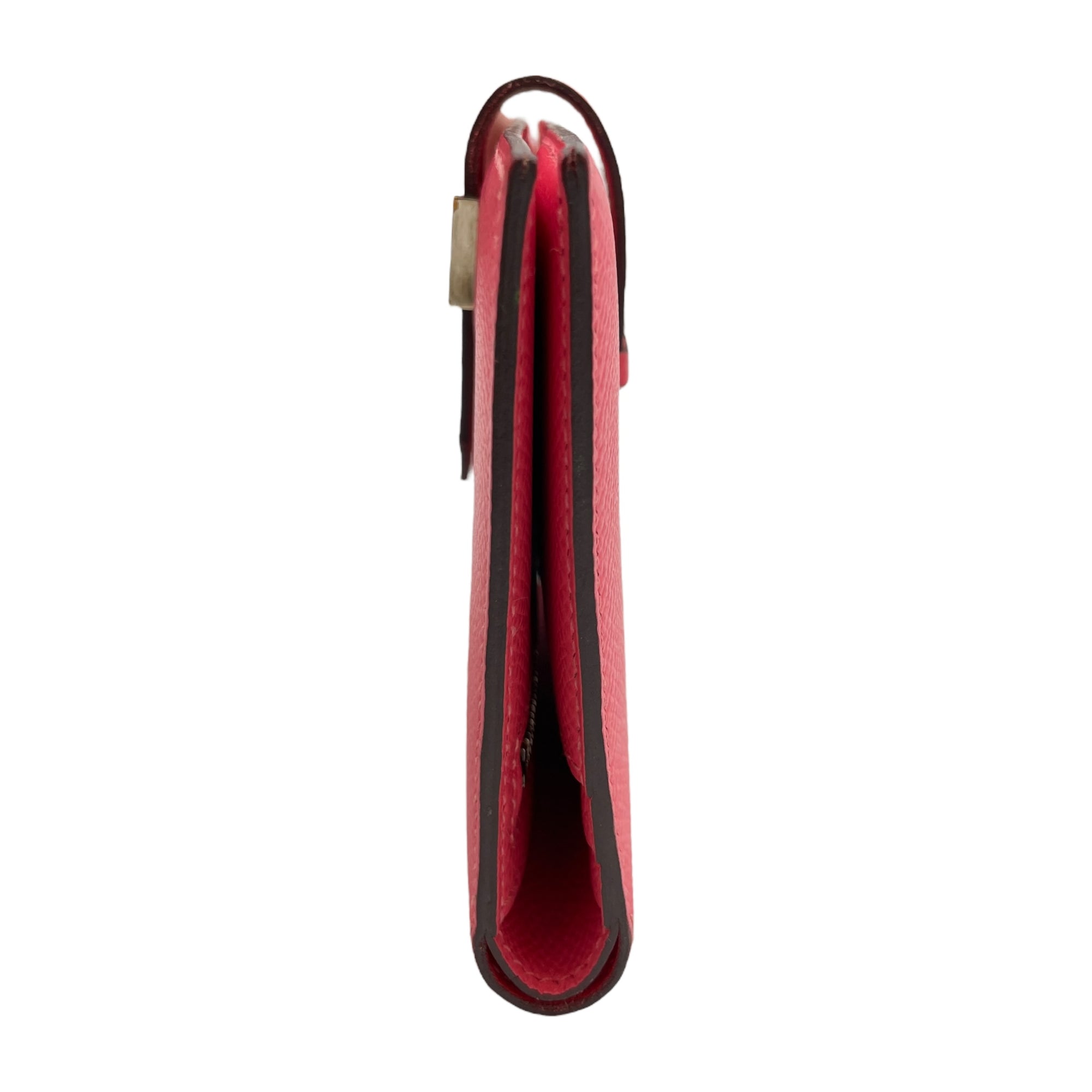 Bearn Compact Rose Azalee Wallet in Epsom, Palladium hardware