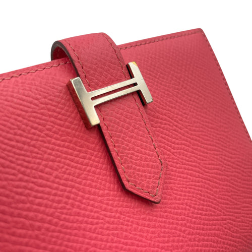 Bearn Compact Rose Azalee Wallet in Epsom, Palladium hardware