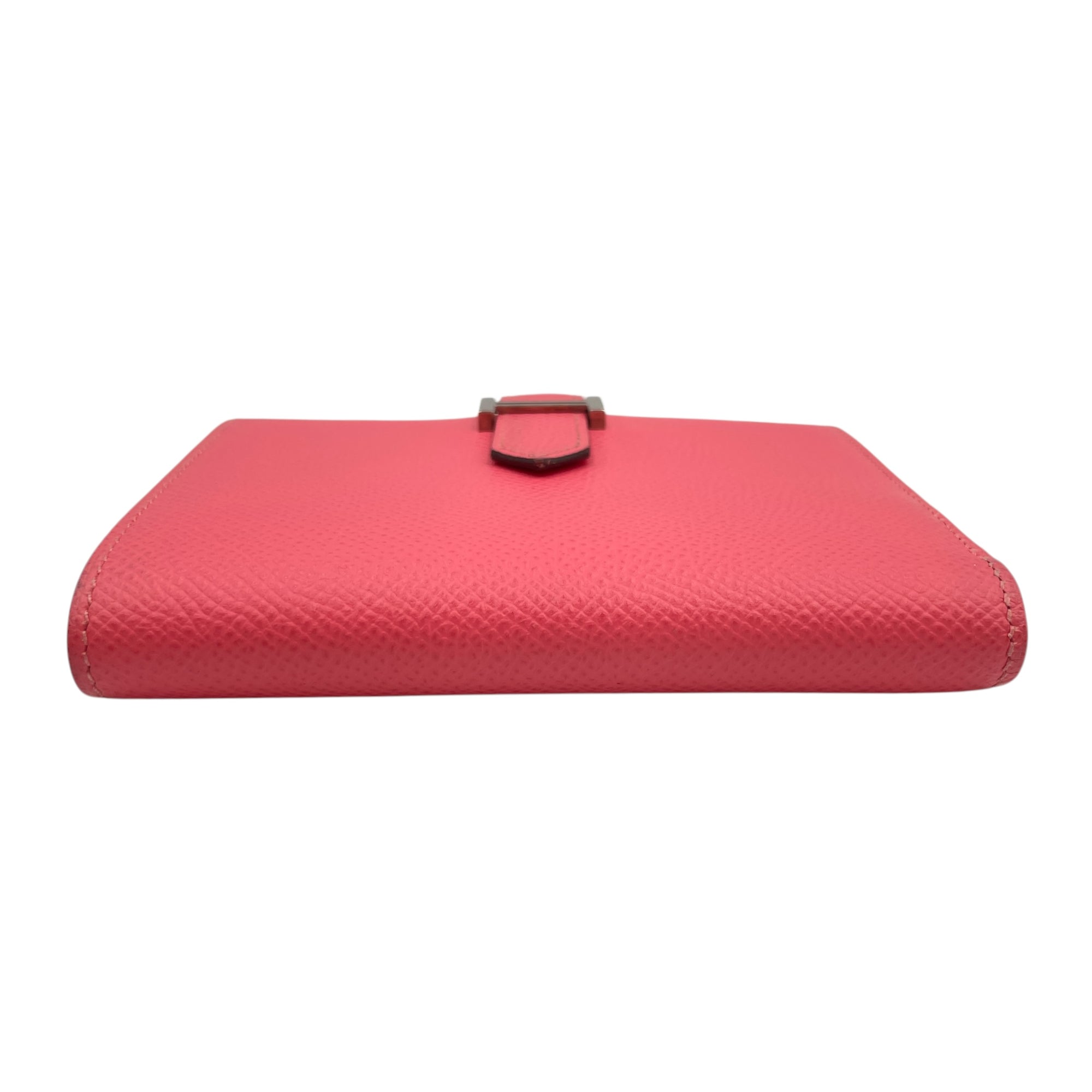 Bearn Compact Rose Azalee Wallet in Epsom, Palladium hardware