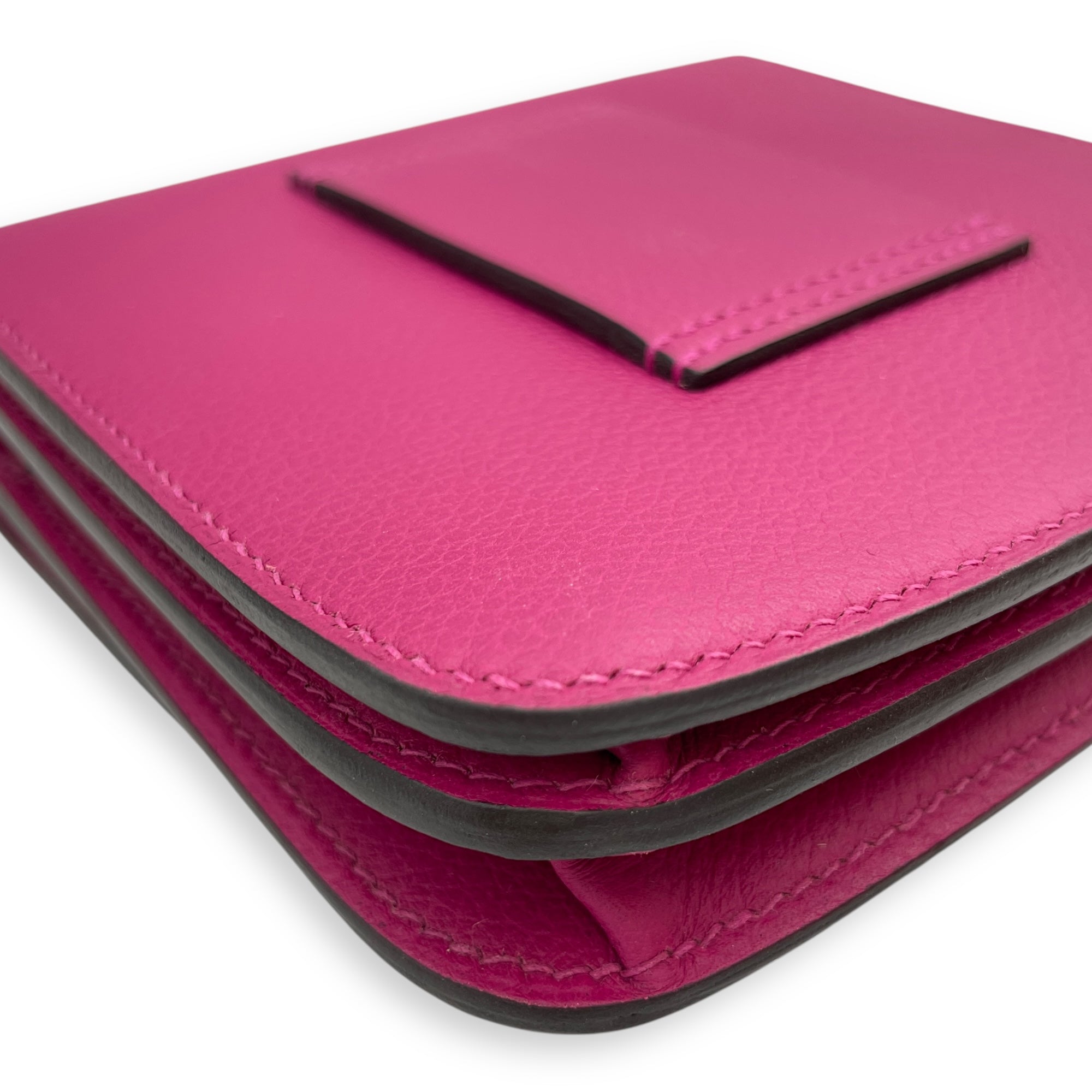 2002 Rose Pourpre Wallet in Evercolor, Palladium hardware