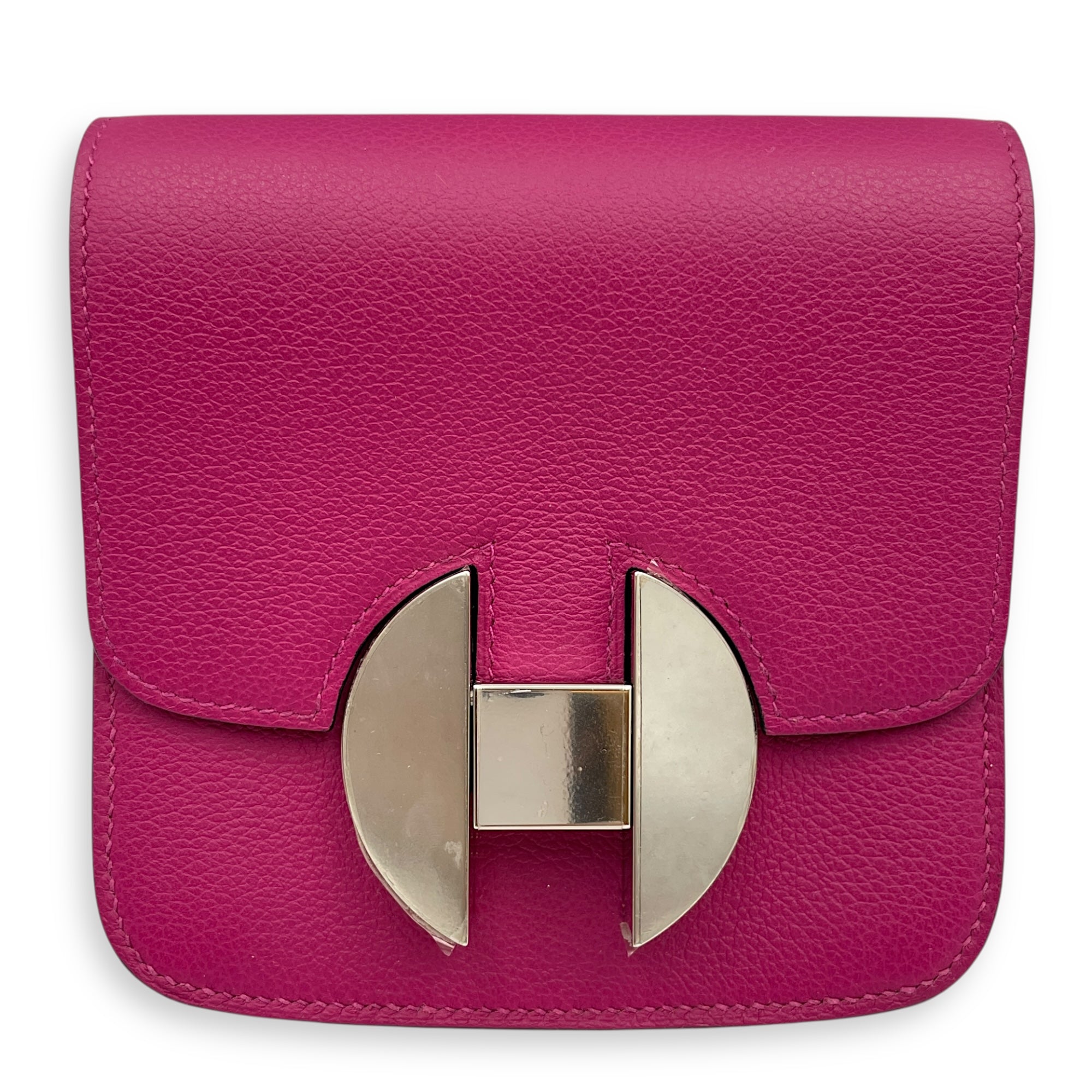 2002 Rose Pourpre Wallet in Evercolor, Palladium hardware