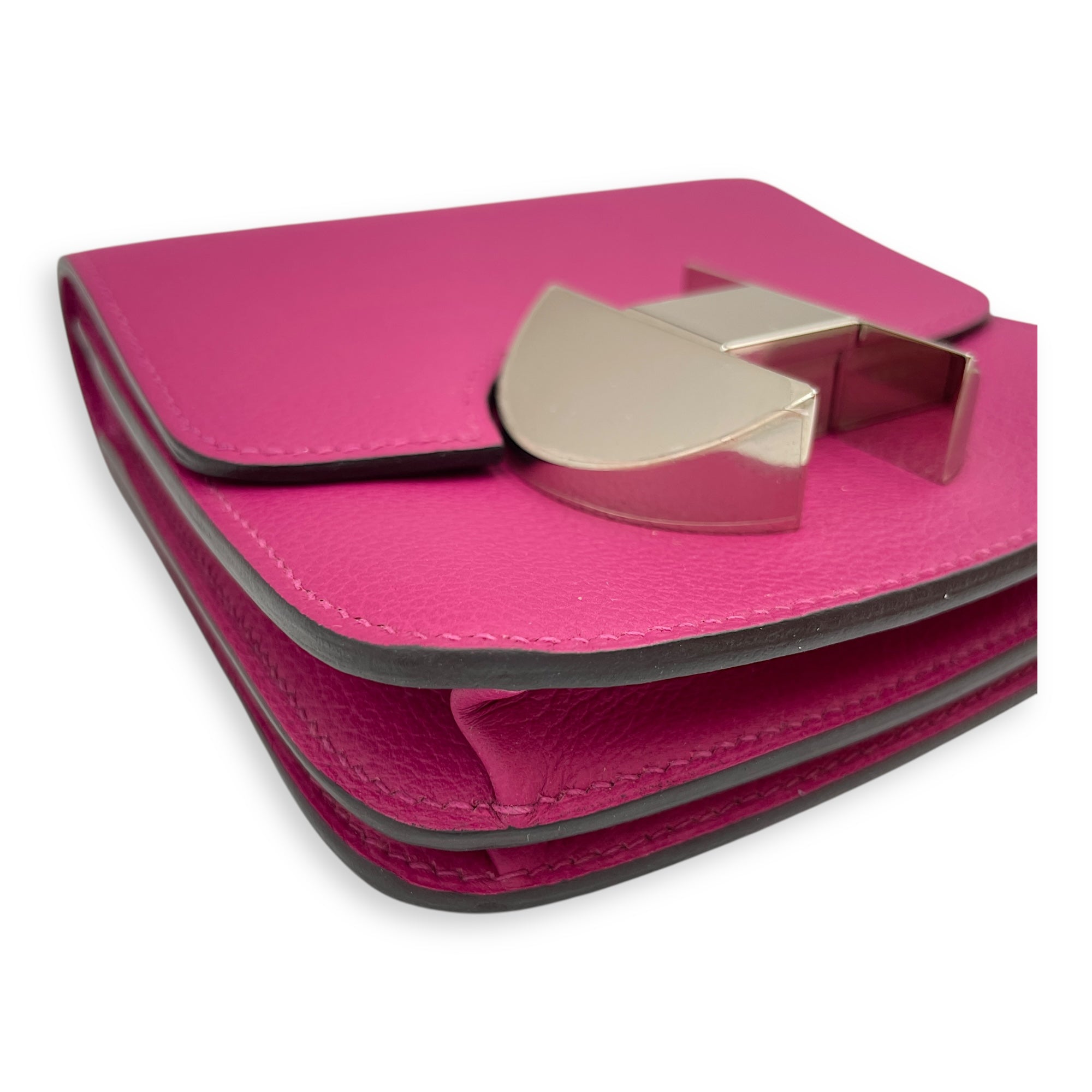2002 Rose Pourpre Wallet in Evercolor, Palladium hardware
