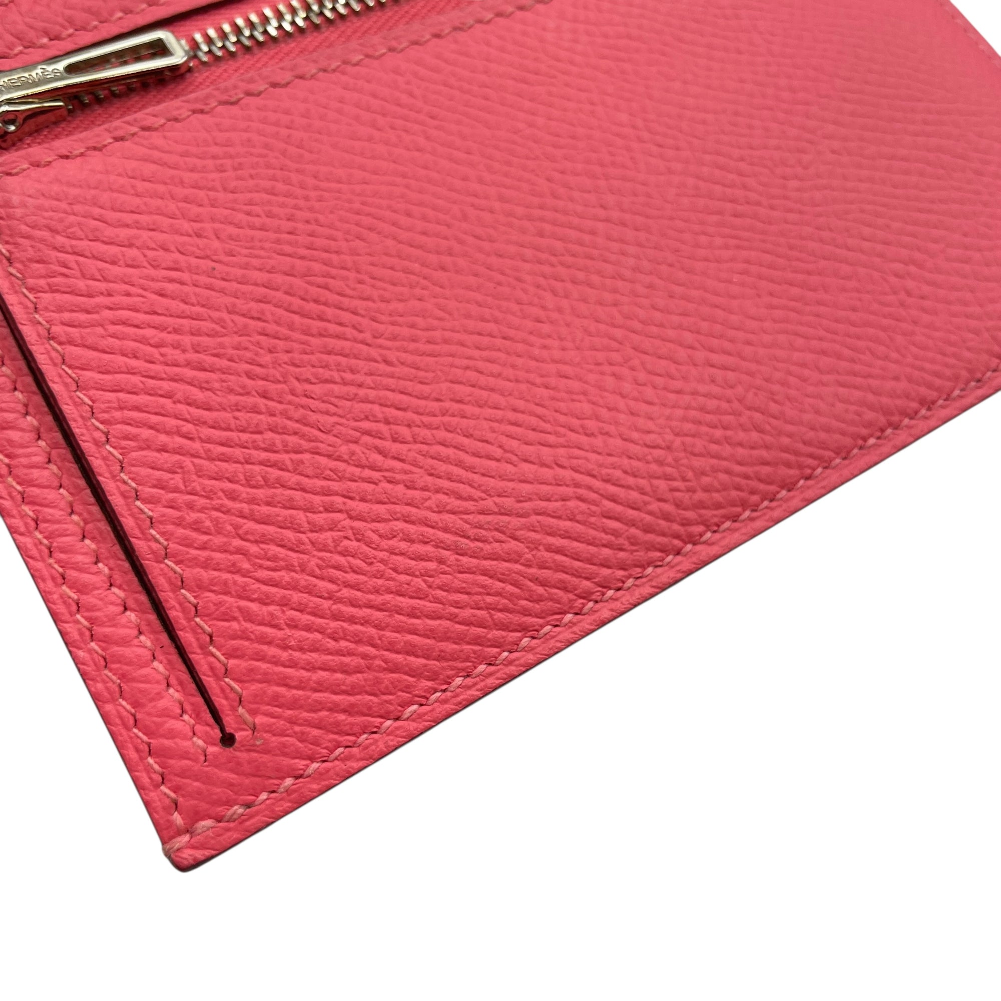 Bearn Compact Rose Azalee Wallet in Epsom, Palladium hardware