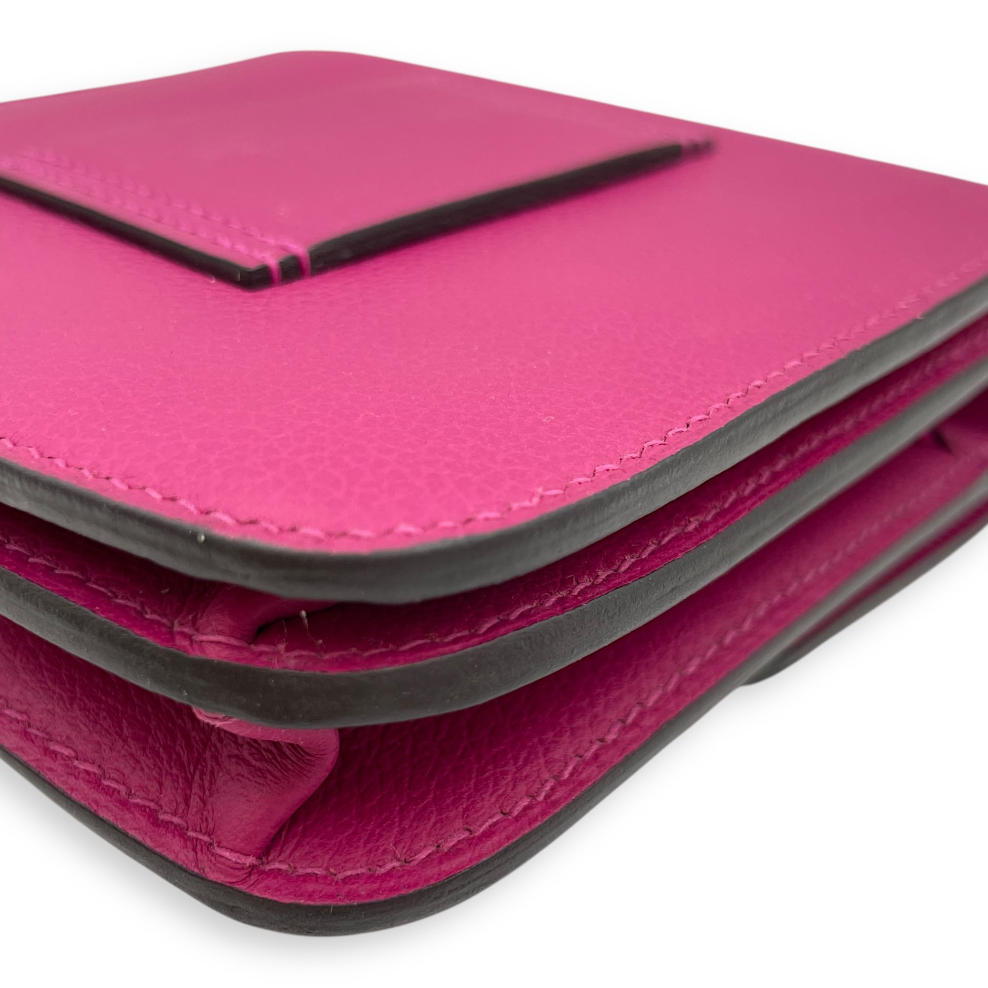 2002 Rose Pourpre Wallet in Evercolor, Palladium hardware