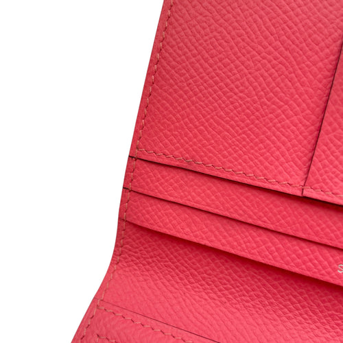 Bearn Compact Rose Azalee Wallet in Epsom, Palladium hardware