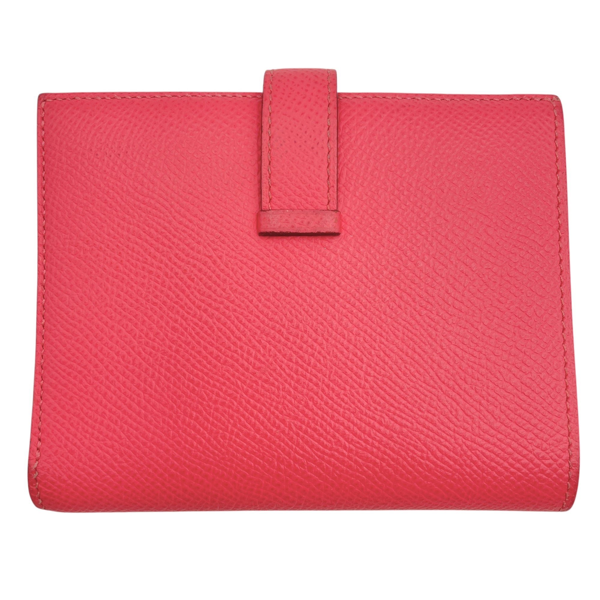 Bearn Compact Rose Azalee Wallet in Epsom, Palladium hardware