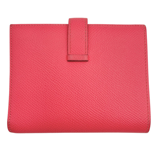 Bearn Compact Rose Azalee Wallet in Epsom, Palladium hardware