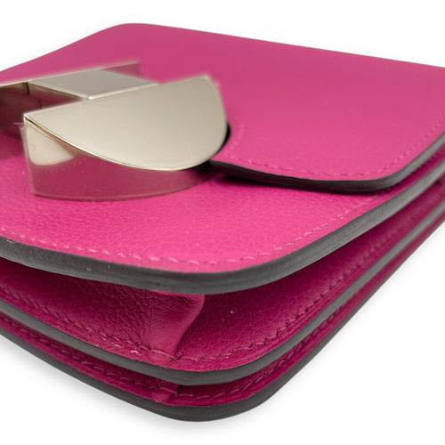 2002 Rose Pourpre Wallet in Evercolor, Palladium hardware