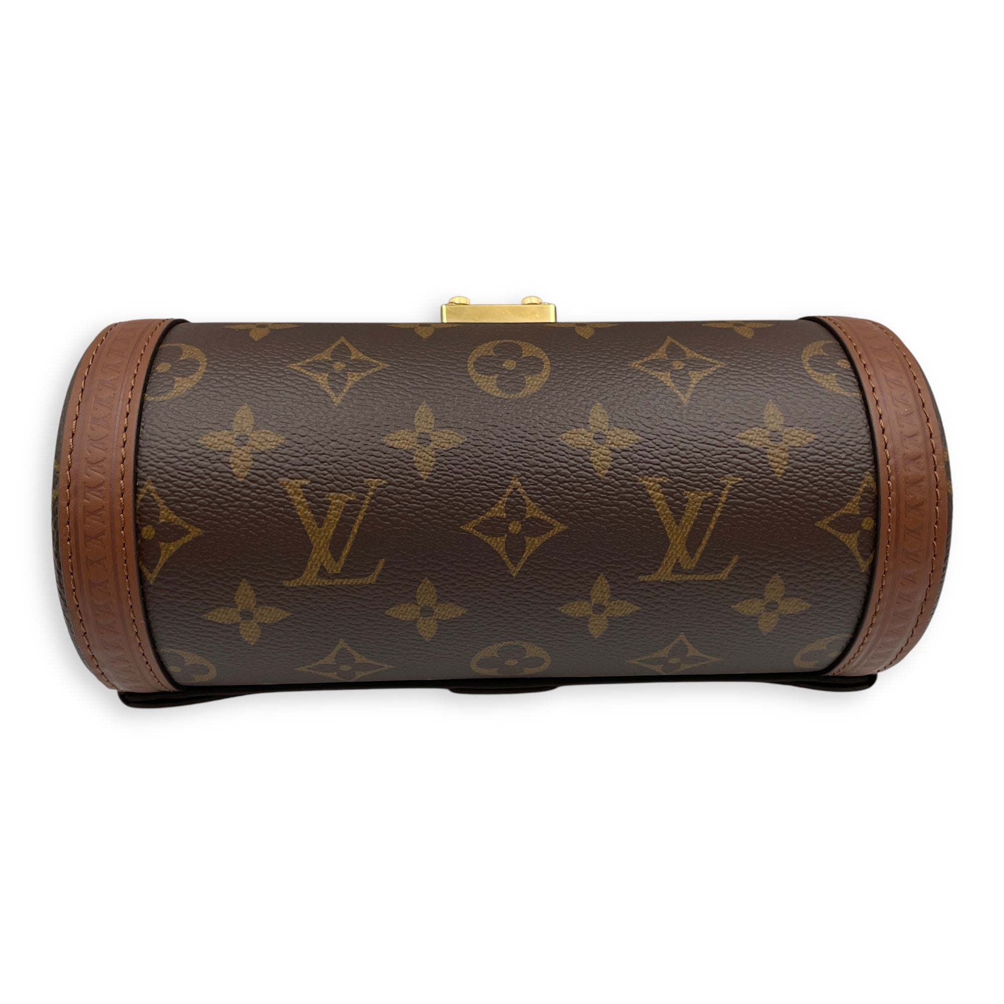 Monogram Papillon Trunk Brown Shoulder Bag in Coated Canvas, Gold hardware