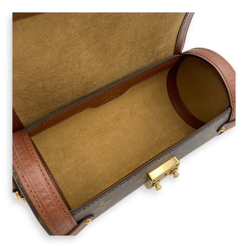 Monogram Papillon Trunk Brown Shoulder Bag in Coated Canvas, Gold hardware