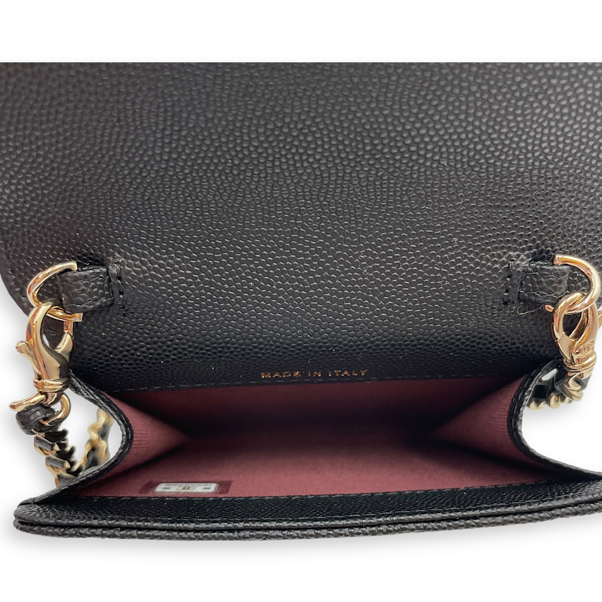 Quilted Classic Flap Black Wallet On Chain in Caviar Leather, Gold hardware