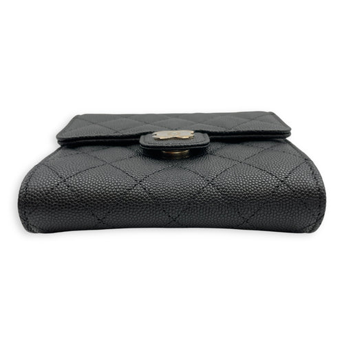 Quilted Classic Flap Black Wallet On Chain in Caviar Leather, Gold hardware