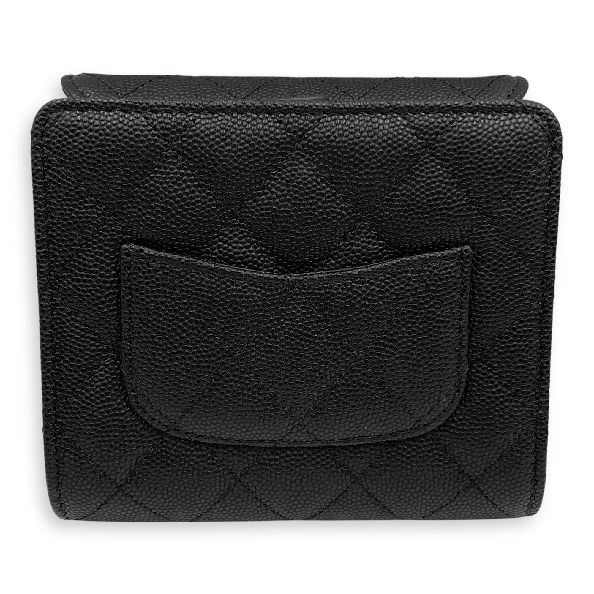 Quilted Classic Flap Black Wallet On Chain in Caviar Leather, Gold hardware