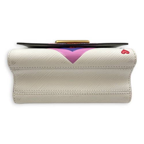 Game On Twist PM White Crossbody Bag in Epi Leather, Gold hardware