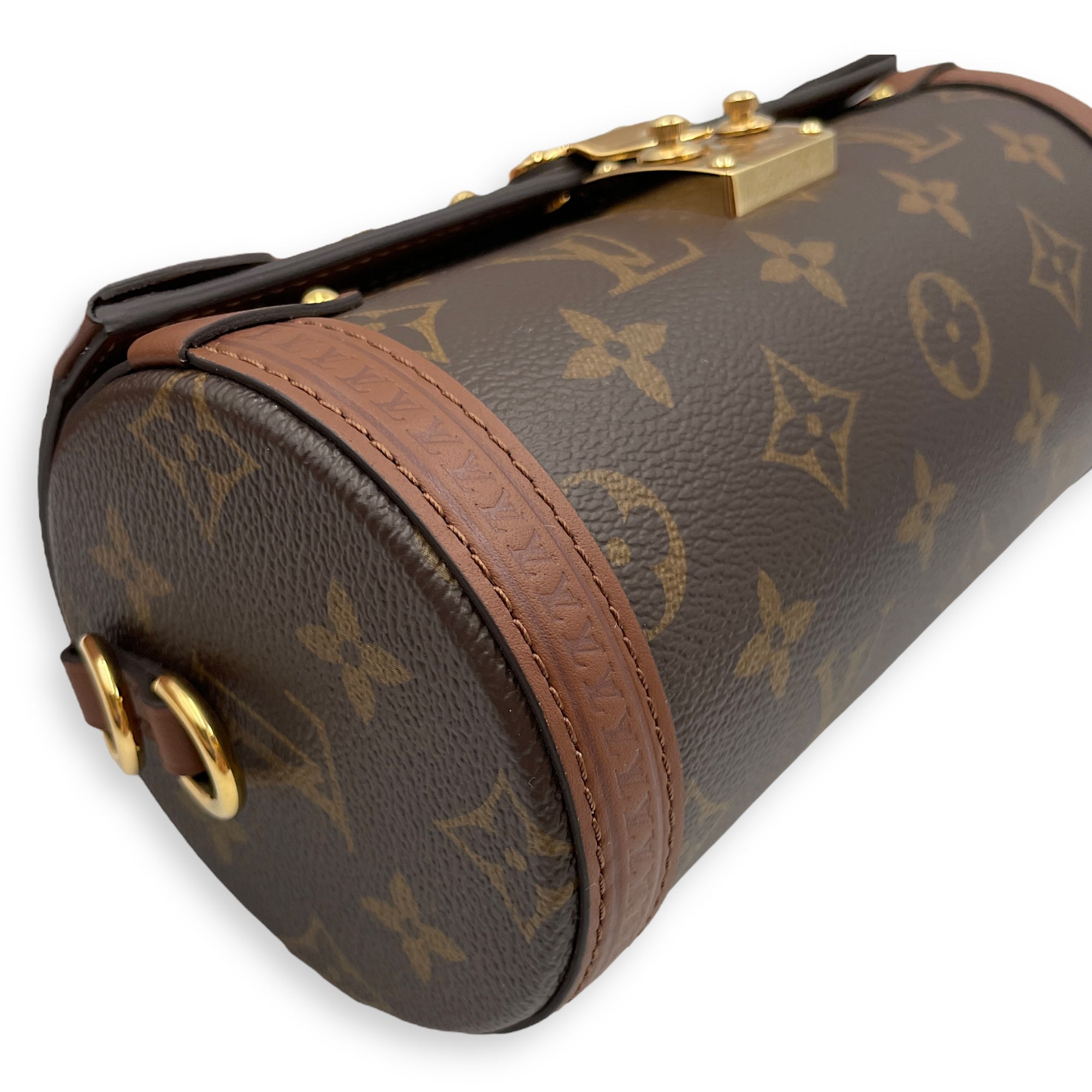 Monogram Papillon Trunk Brown Shoulder Bag in Coated Canvas, Gold hardware