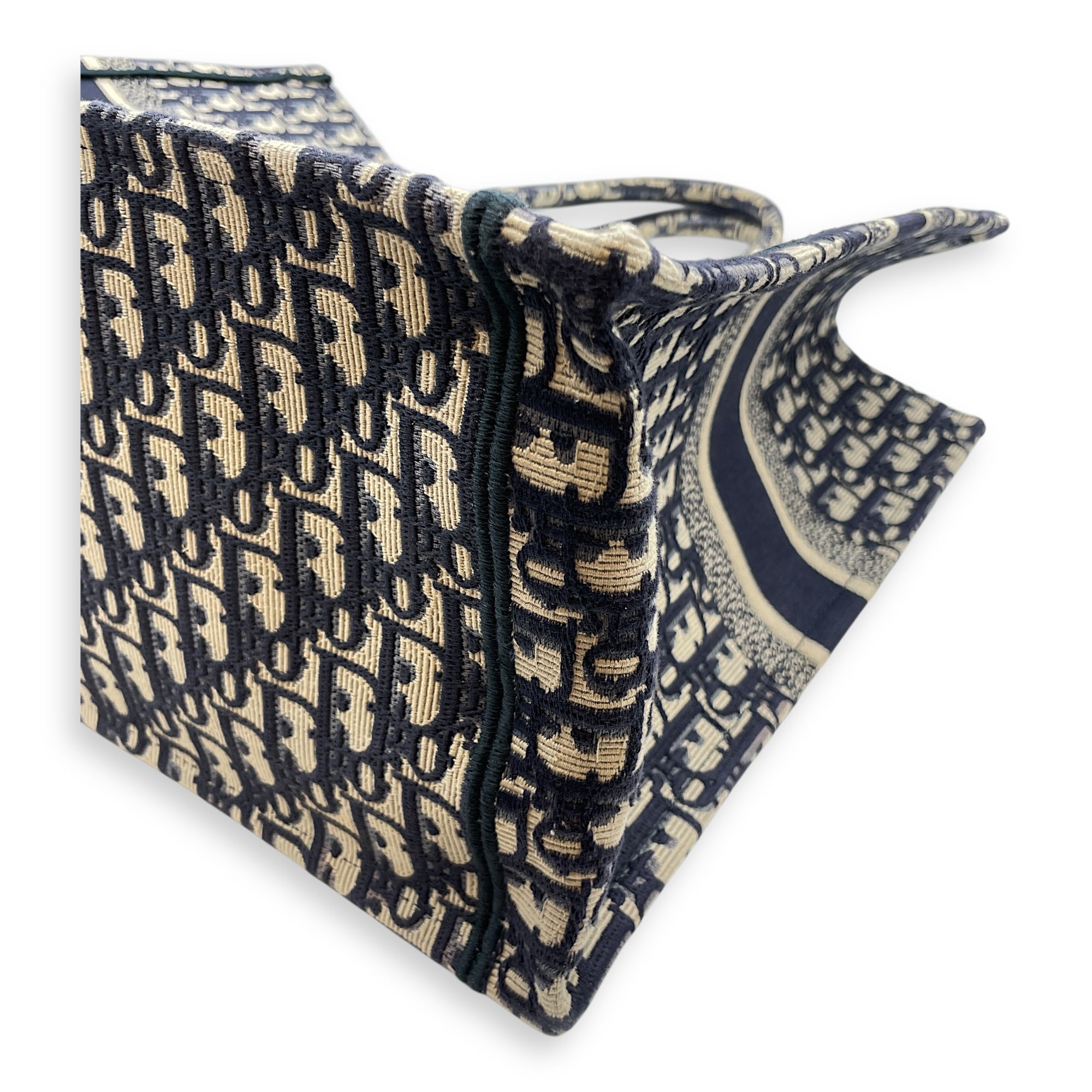 Oblique Book Tote Large Blue Shoulder Bag in Canvas