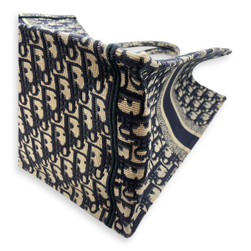 Oblique Book Tote Large Blue Shoulder Bag in Canvas