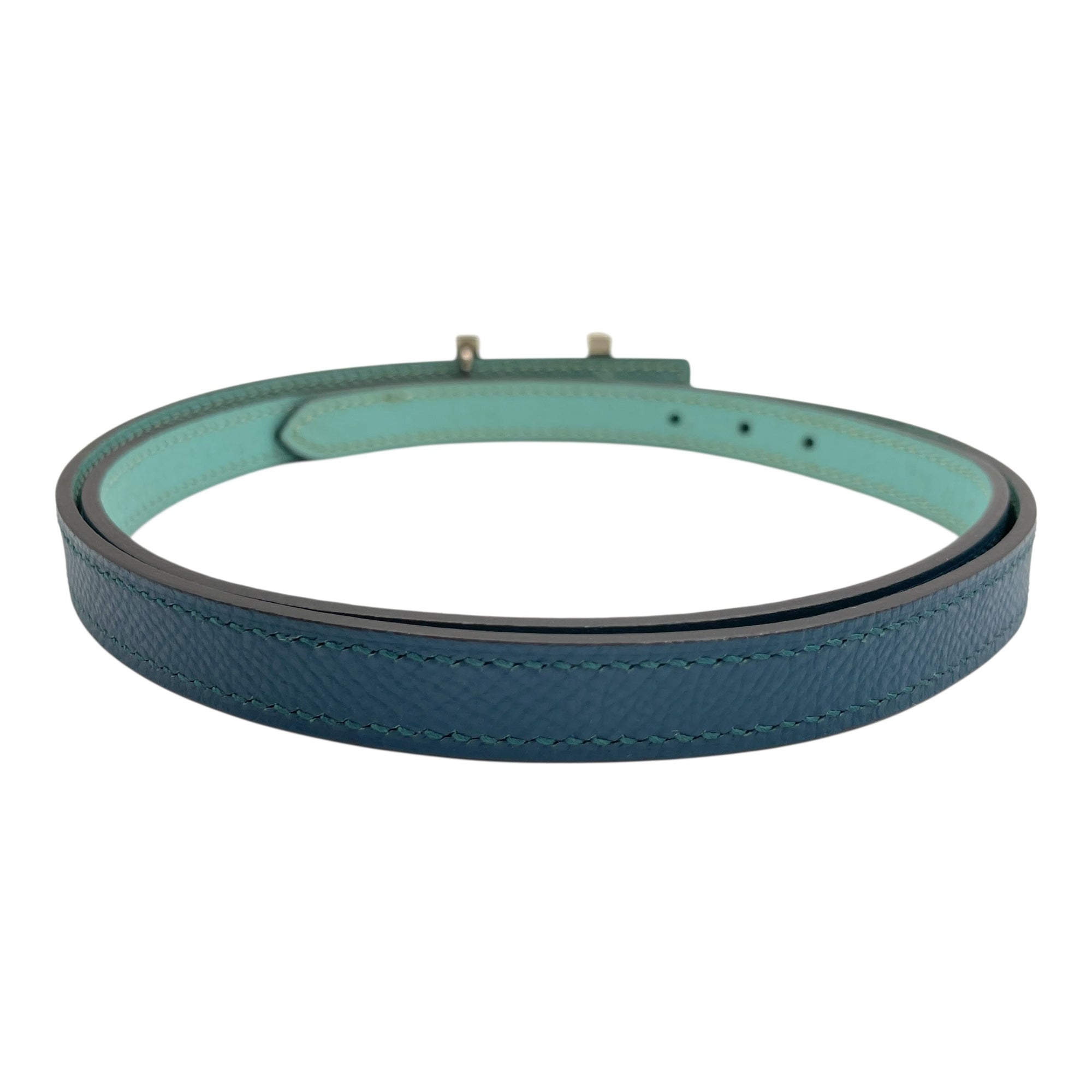 H belt kit. 13mm by 80cm Colvert/Blue atoll Belt in Epsom/Swift Palladium hardware