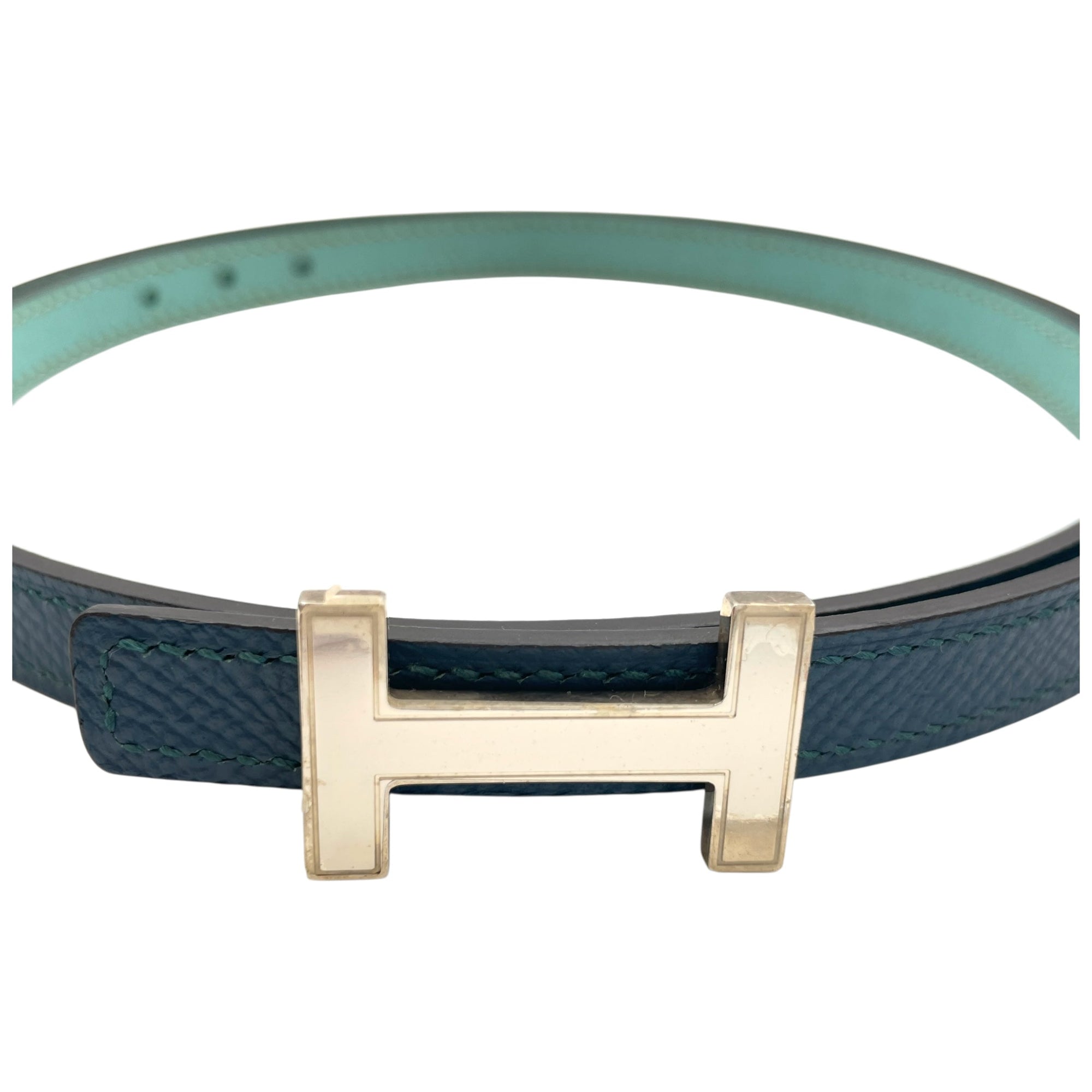 H belt kit. 13mm by 80cm Colvert/Blue atoll Belt in Epsom/Swift Palladium hardware