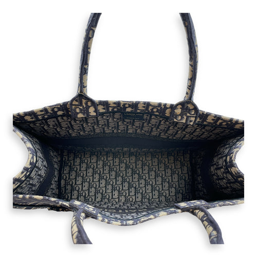 Oblique Book Tote Large Blue Shoulder Bag in Canvas