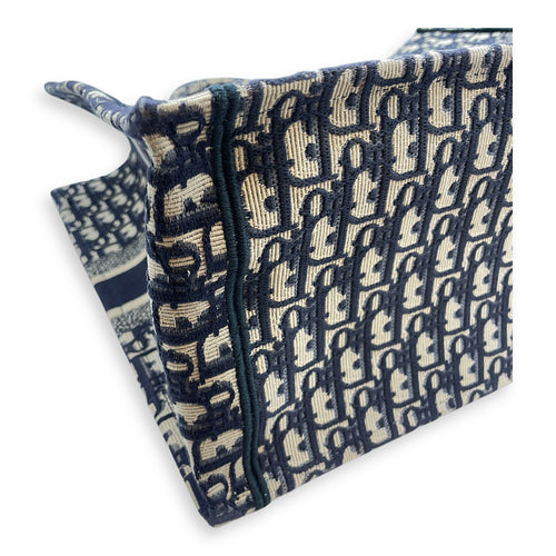 Oblique Book Tote Large Blue Shoulder Bag in Canvas