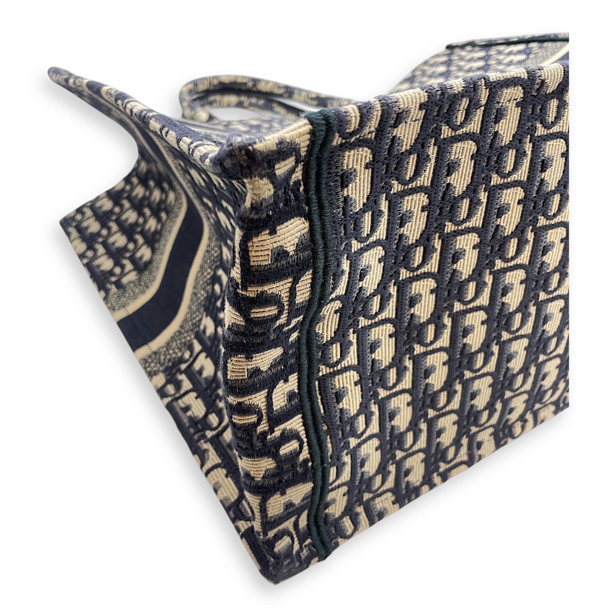Oblique Book Tote Large Blue Shoulder Bag in Canvas