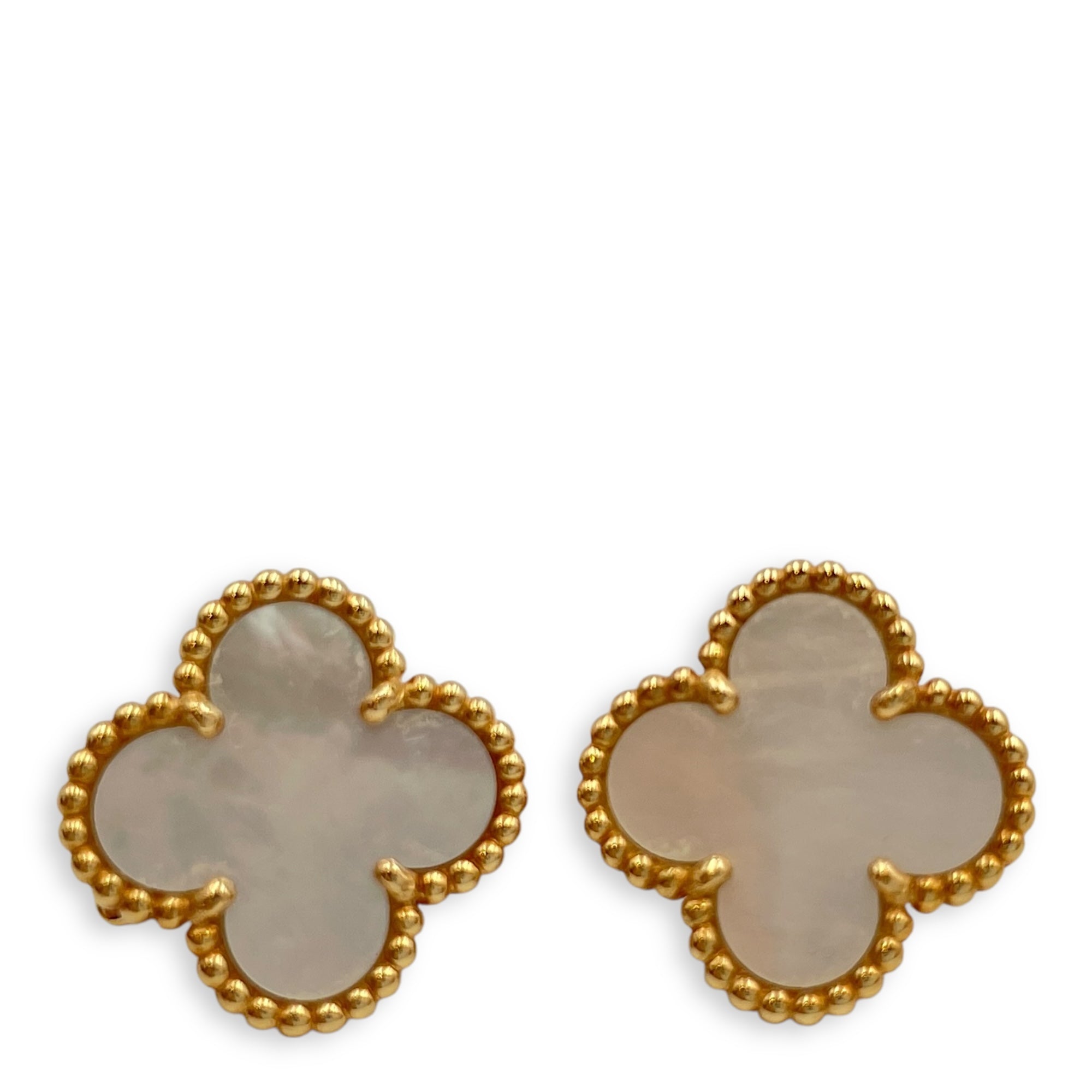 Vintage Alhambra Earrings in White