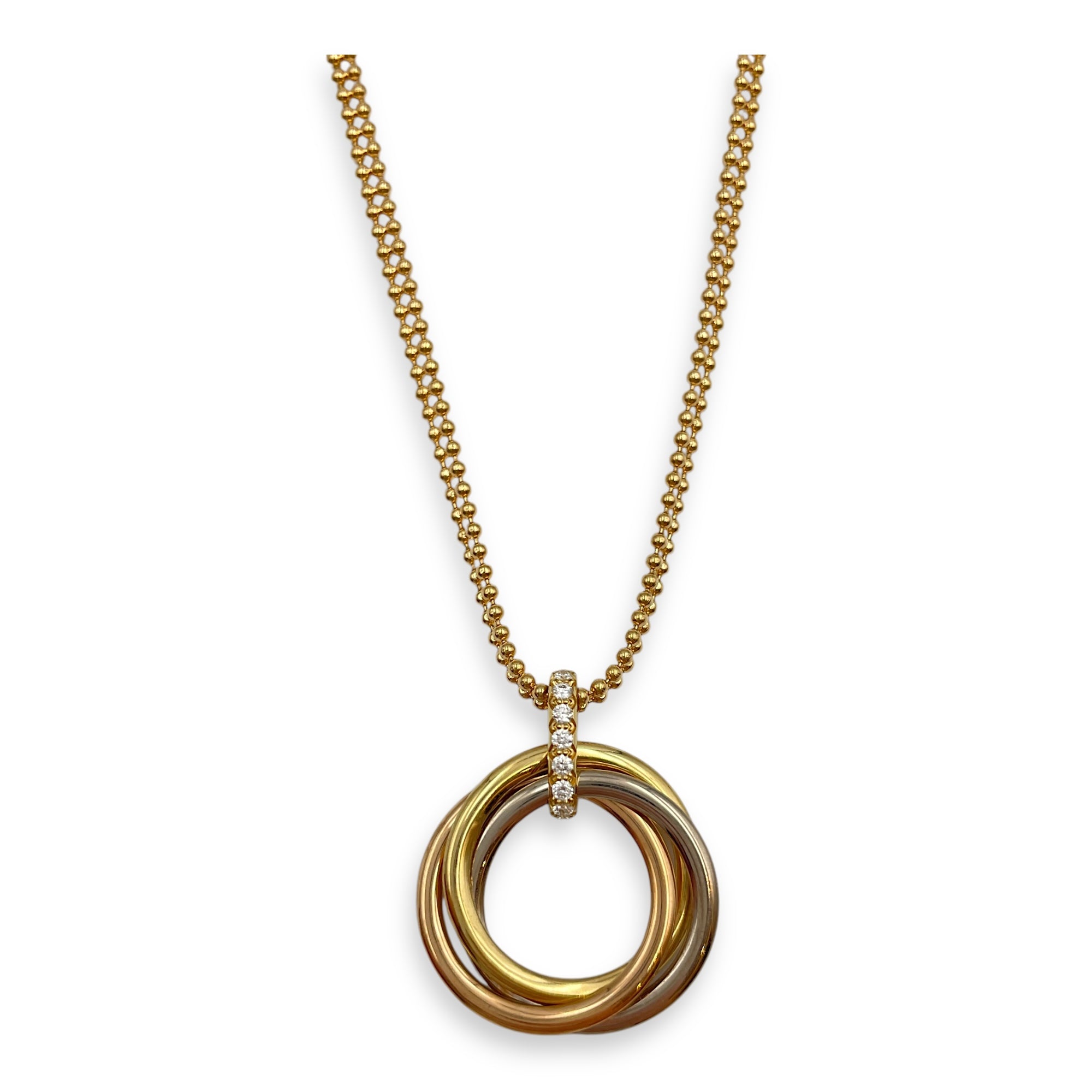 Trinity Medium Model Necklace in Gold Hardware