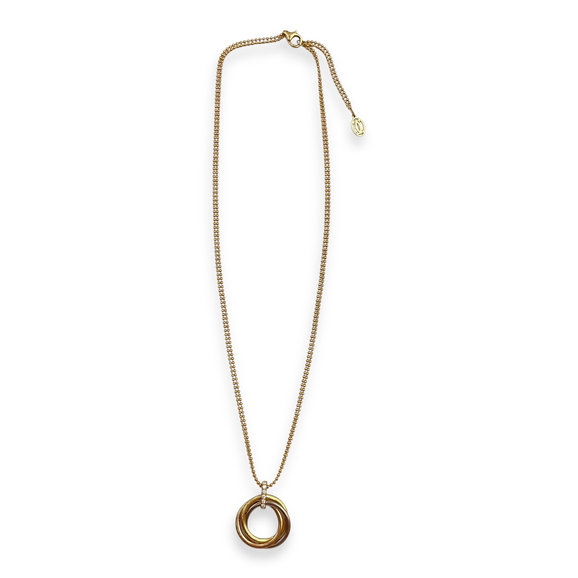 Trinity Medium Model Necklace in Gold Hardware