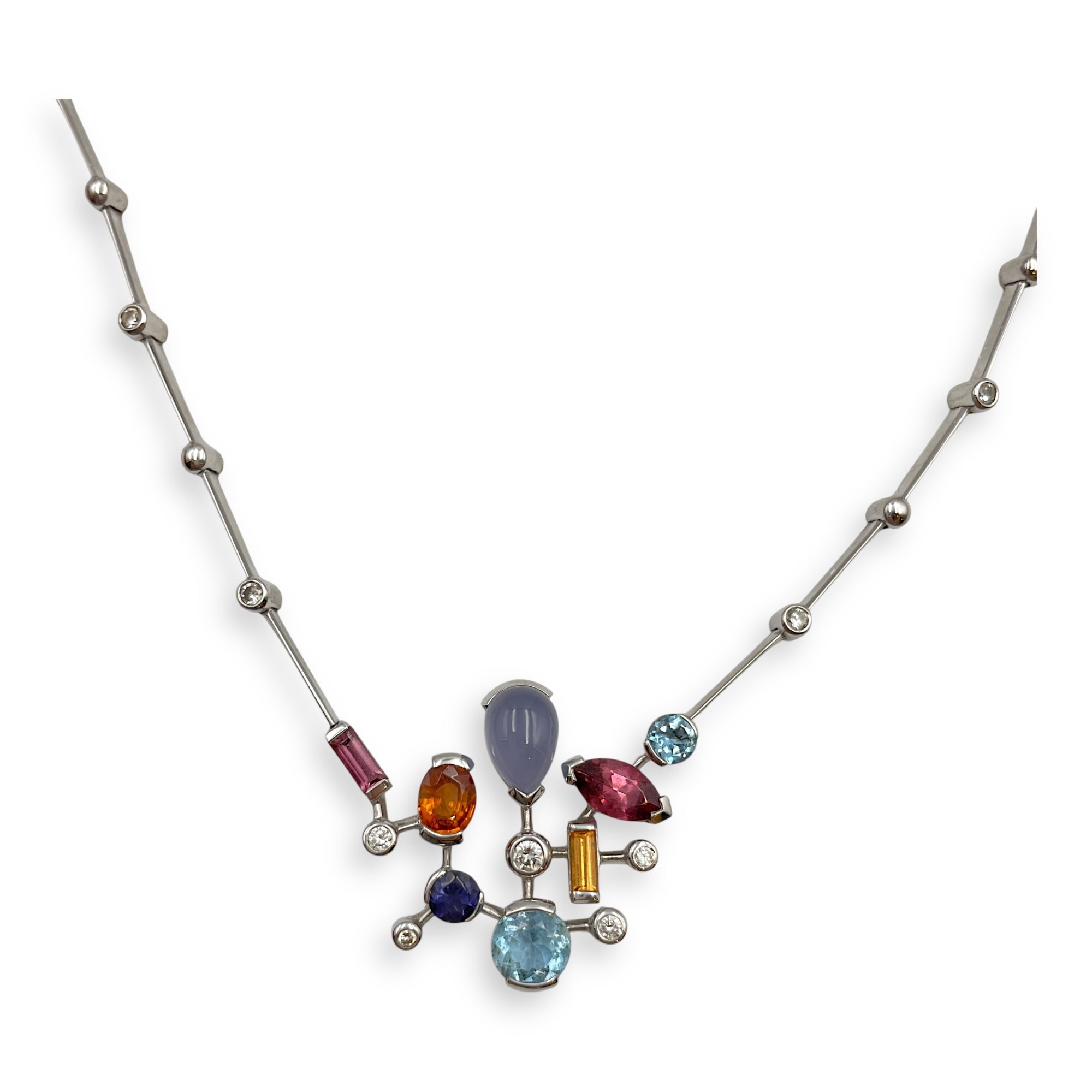 Meli Melo Necklace in White Gold Hardware