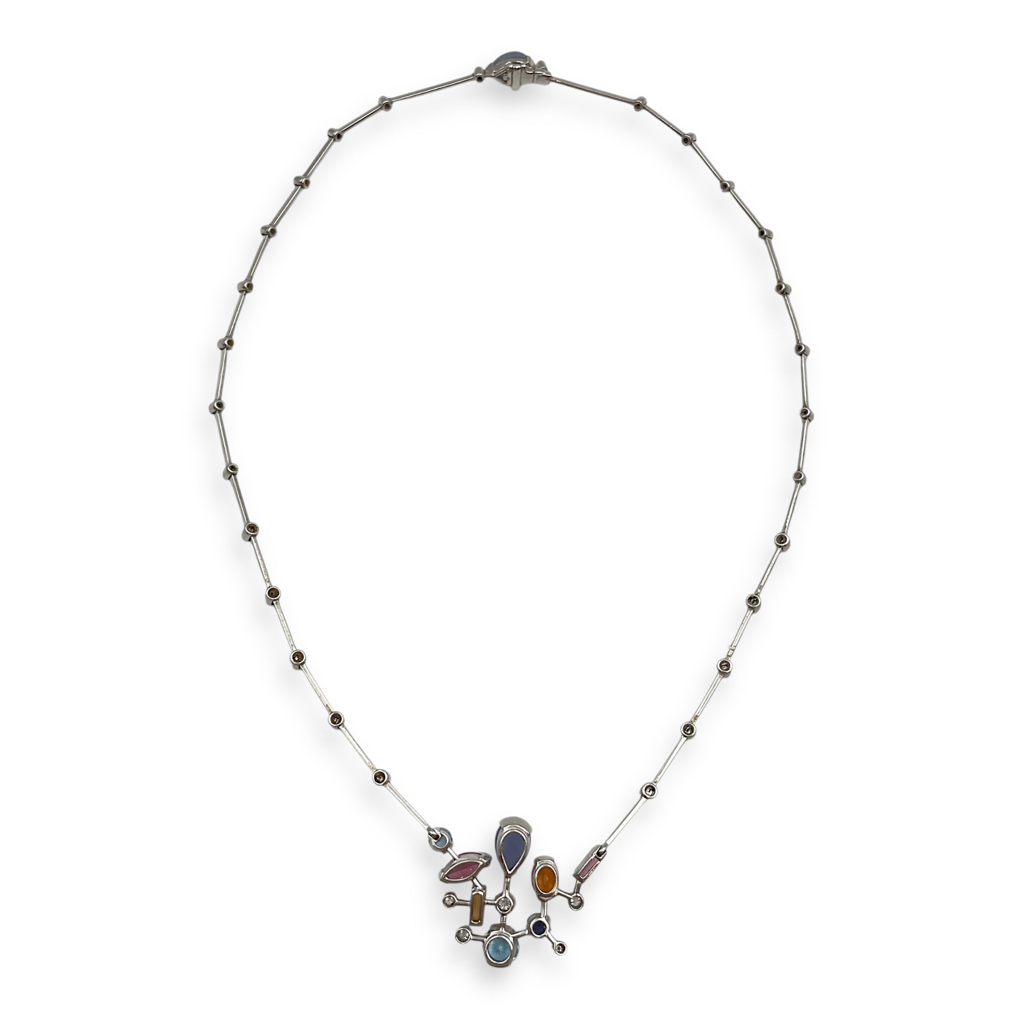 Meli Melo Necklace in White Gold Hardware