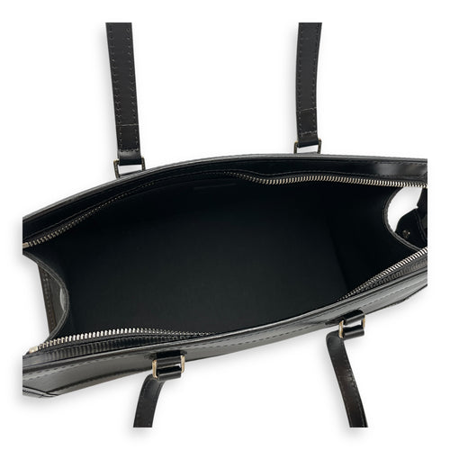 Madeleine PM Epi Black Top Handle Bag in Epi Leather, Silver hardware