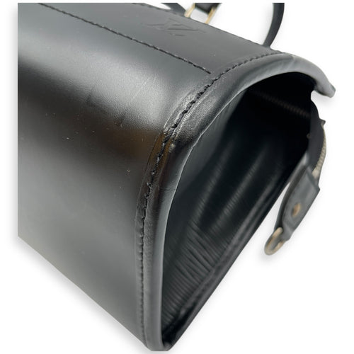 Madeleine PM Epi Black Top Handle Bag in Epi Leather, Silver hardware