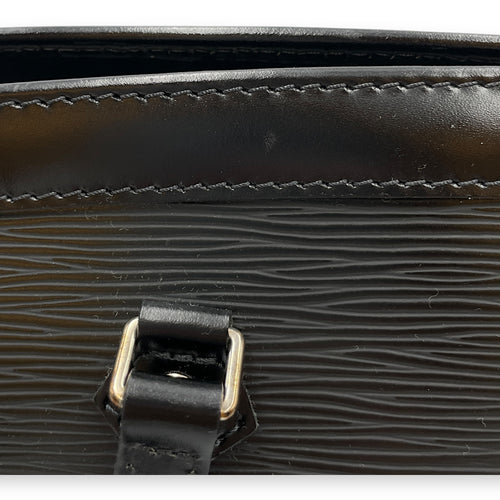 Madeleine PM Epi Black Top Handle Bag in Epi Leather, Silver hardware