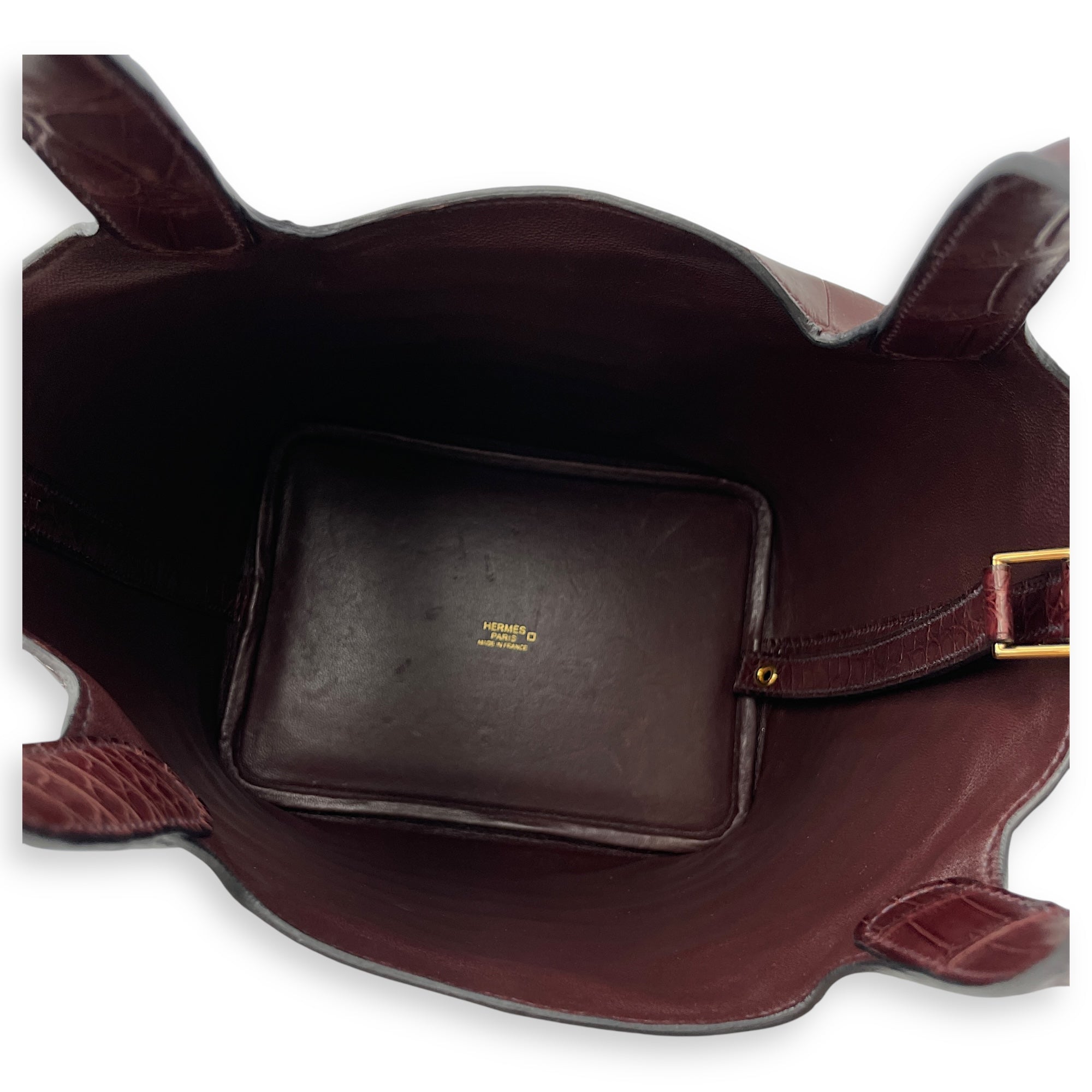 Picotin 18 Rouge Sellier in Matte Alligator, Gold hardware