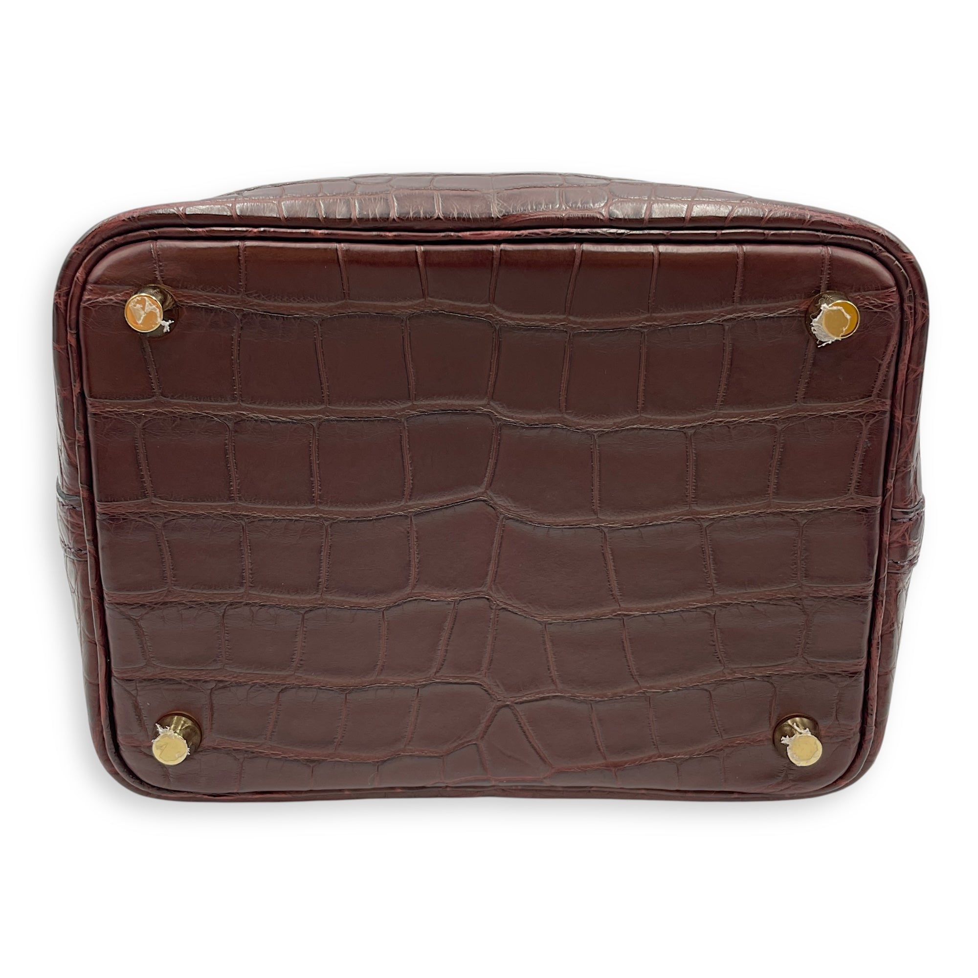 Picotin 18 Rouge Sellier in Matte Alligator, Gold hardware