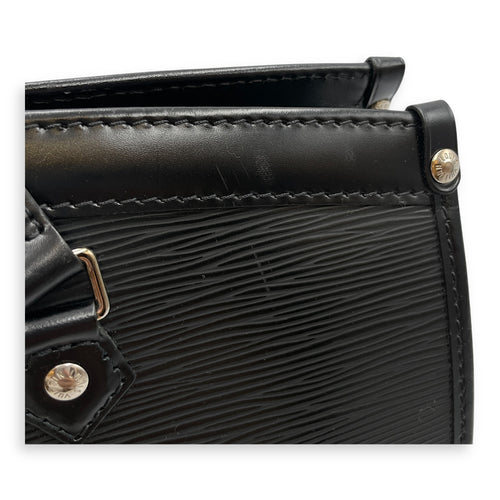 Madeleine PM Epi Black Top Handle Bag in Epi Leather, Silver hardware
