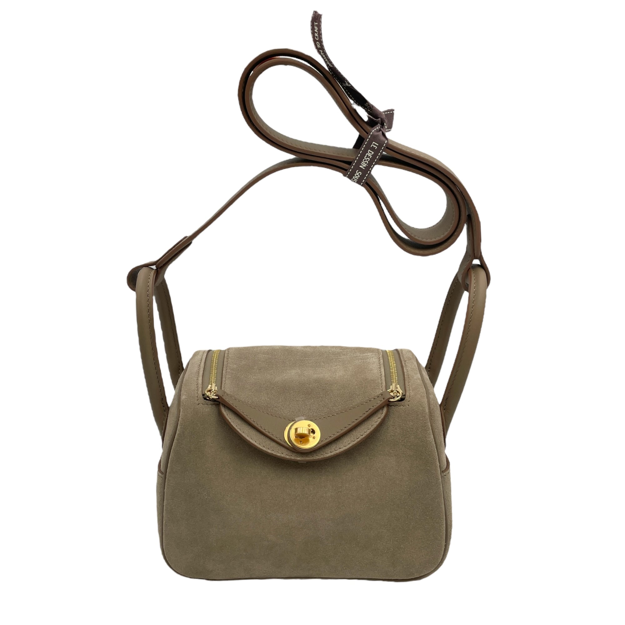 Lindy Mini Etoupe/Gris Caillou in Grizzly/Swift, Gold hardware