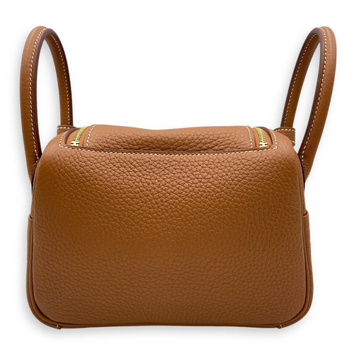 Lindy II Mini Gold in Clemence, Gold hardware