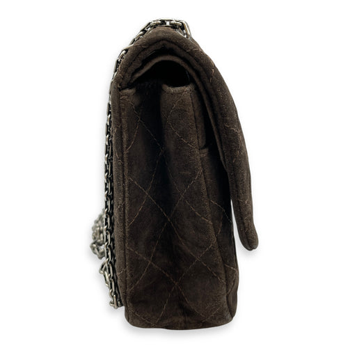 Reissue double flap Brown Shoulder Bag, Silver hardware