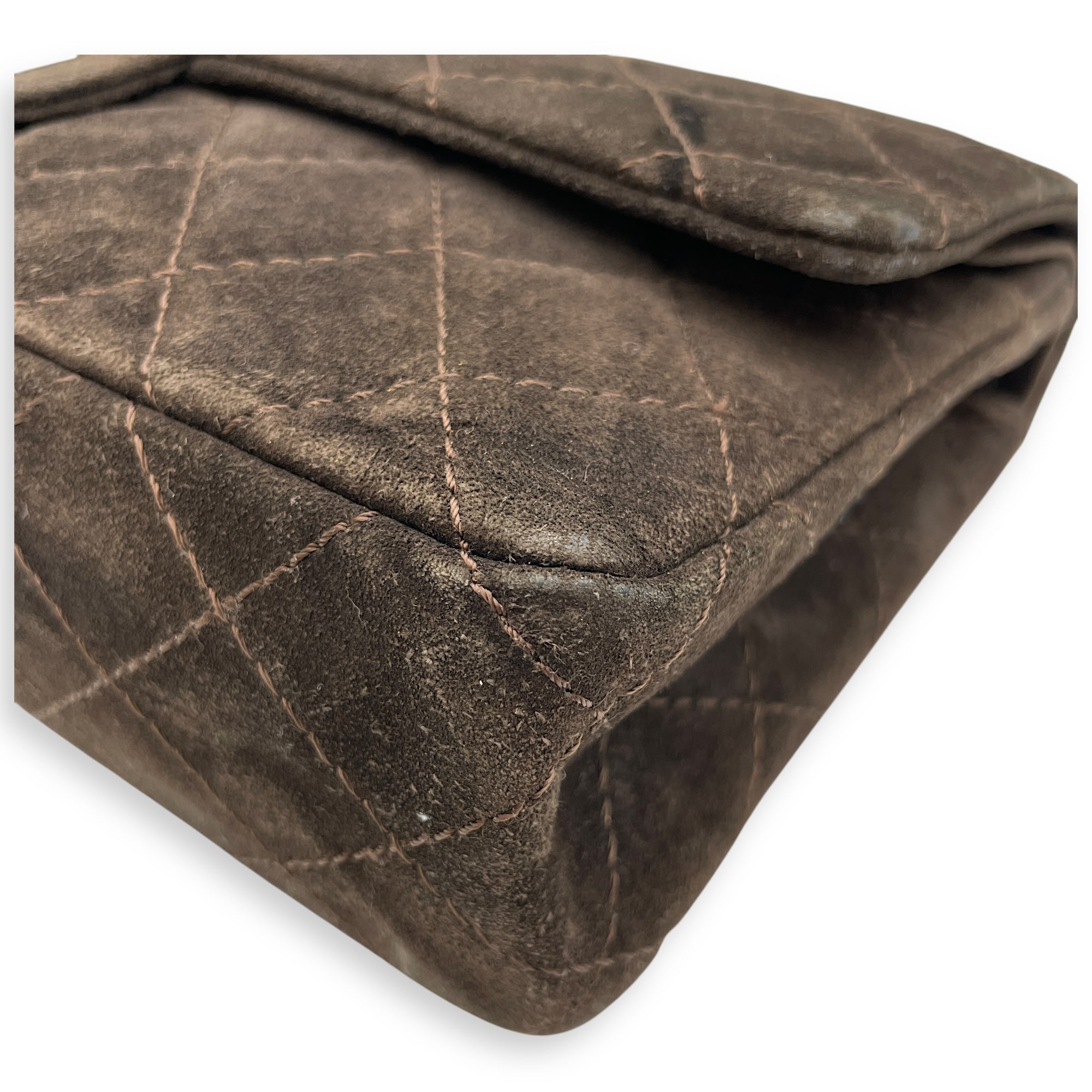 Reissue double flap Brown Shoulder Bag, Silver hardware