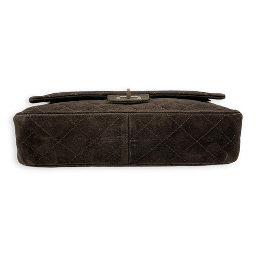 Reissue double flap Brown Shoulder Bag, Silver hardware