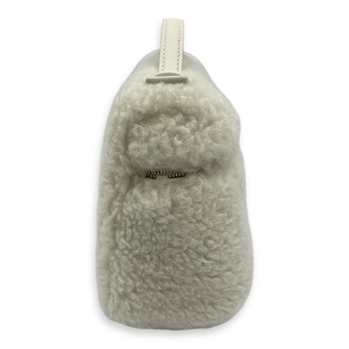 Extra Pocket 19 shearing fur Grey Crossbody Bag in Cashfur, Silver hardware