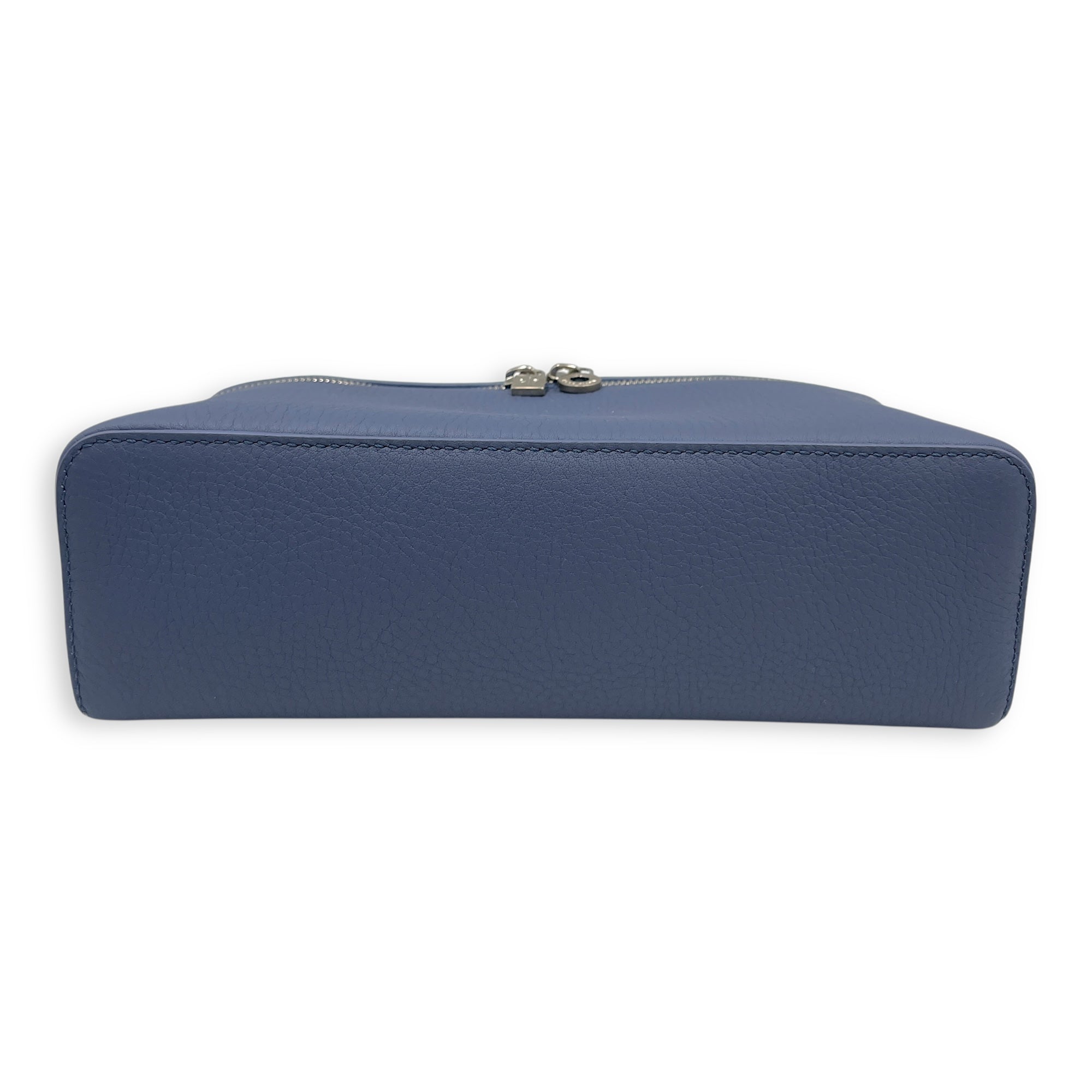 Extra pocket 19 Blue Crossbody Bag in Calfskin, Silver hardware