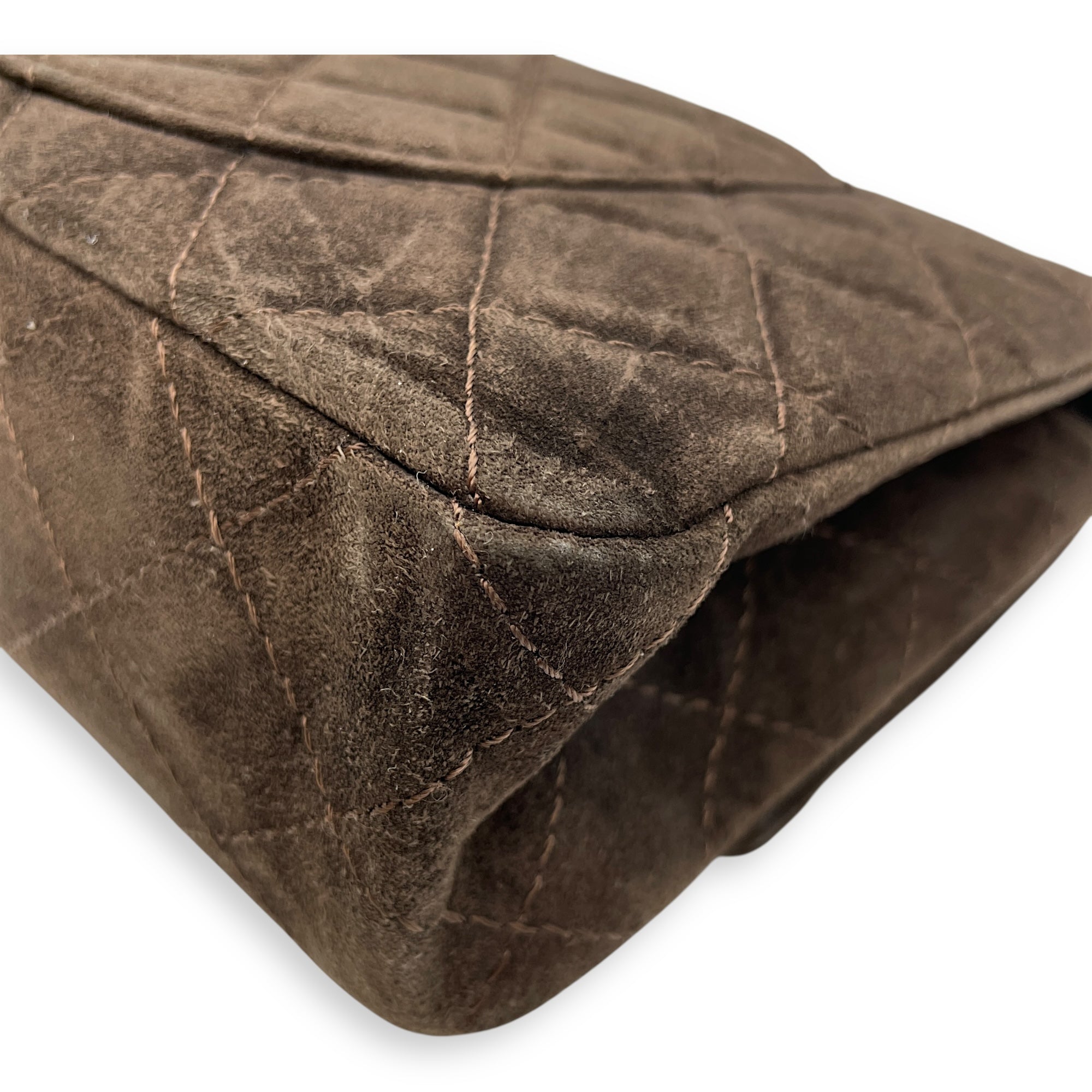 Reissue double flap Brown Shoulder Bag, Silver hardware