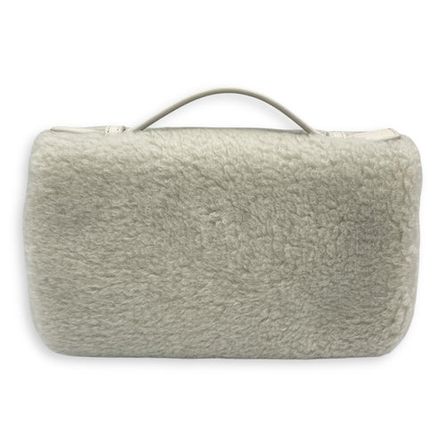 Extra Pocket 19 shearing fur Grey Crossbody Bag in Cashfur, Silver hardware