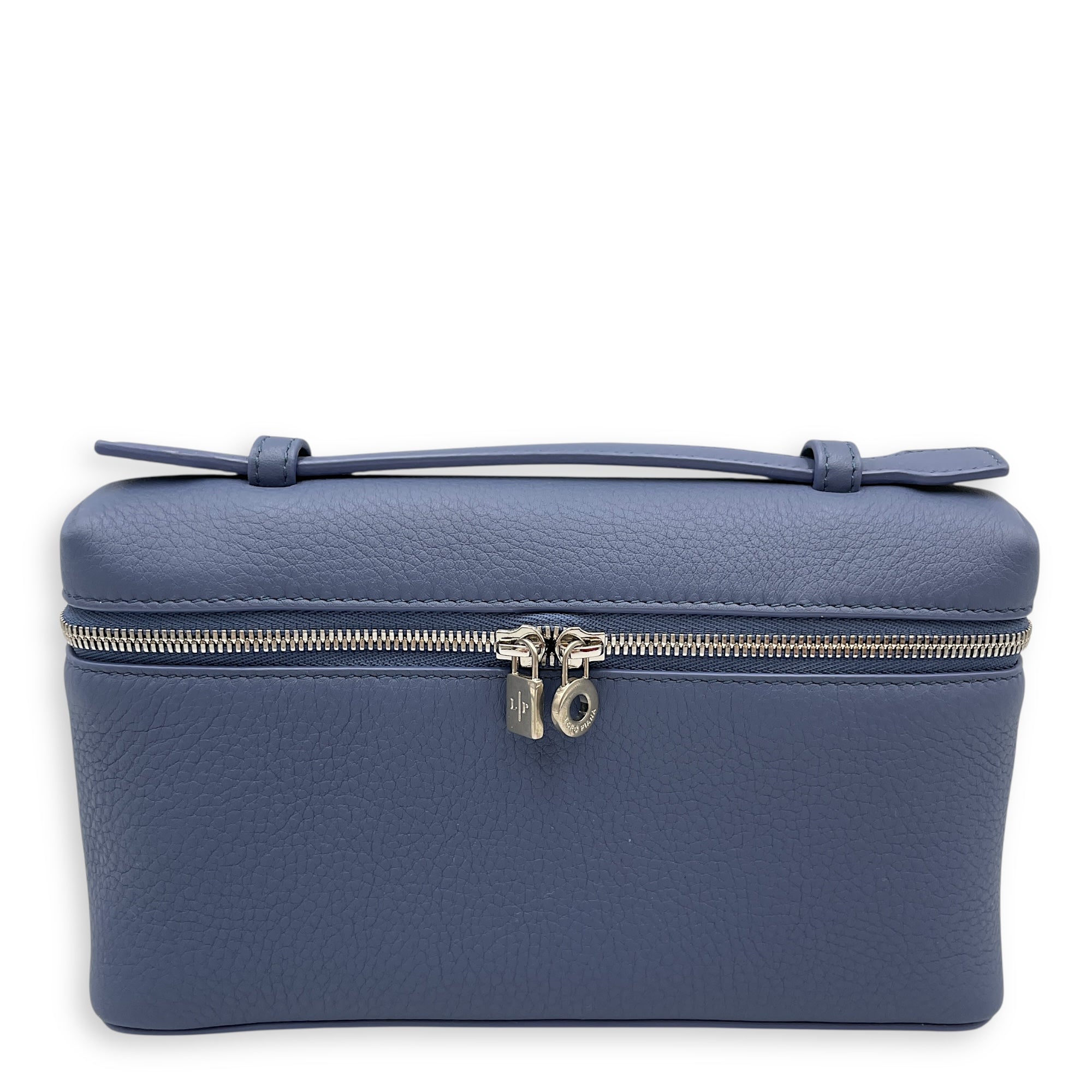 Extra pocket 19 Blue Crossbody Bag in Calfskin, Silver hardware
