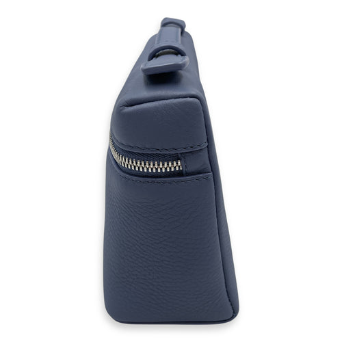 Extra pocket 19 Blue Crossbody Bag in Calfskin, Silver hardware