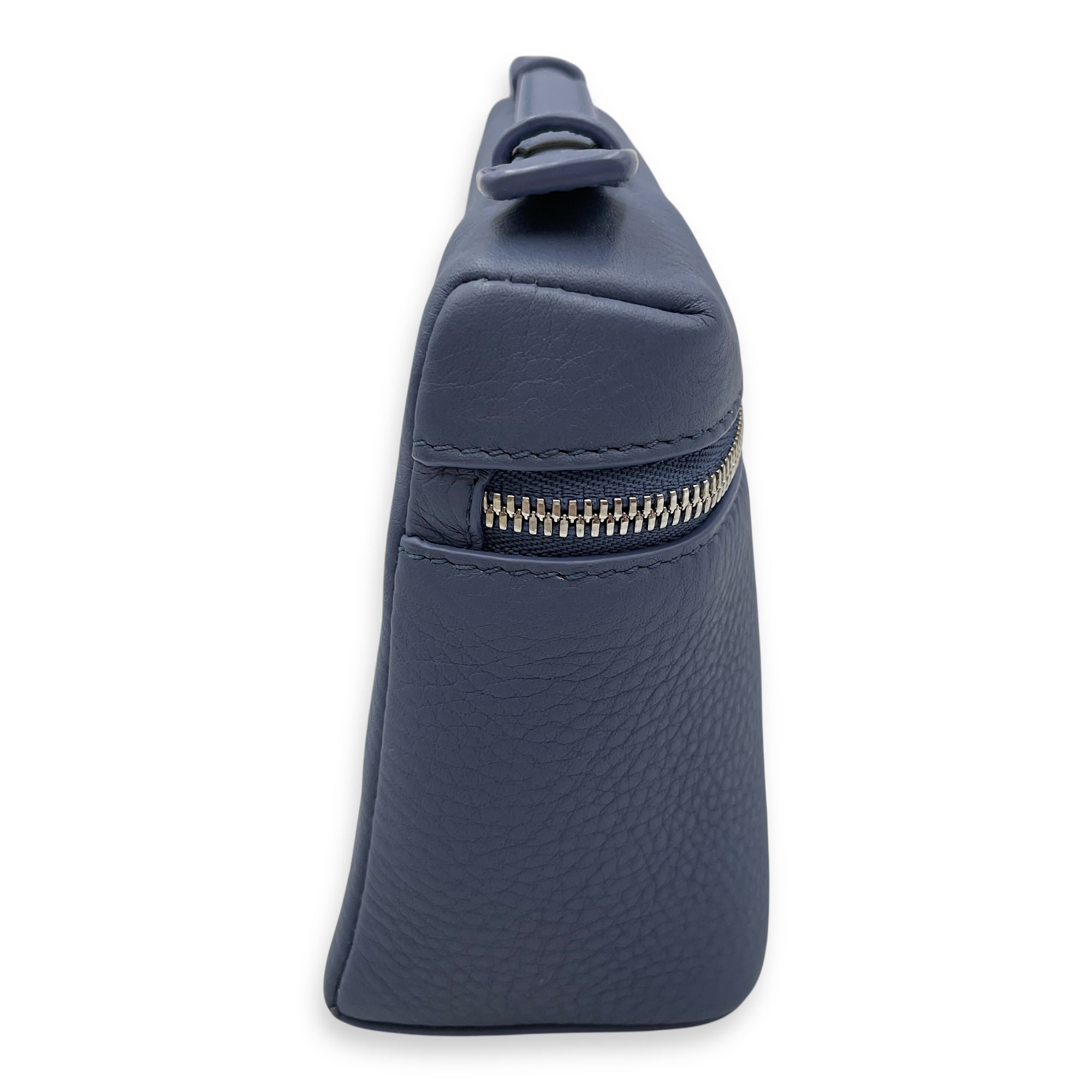 Extra pocket 19 Blue Crossbody Bag in Calfskin, Silver hardware